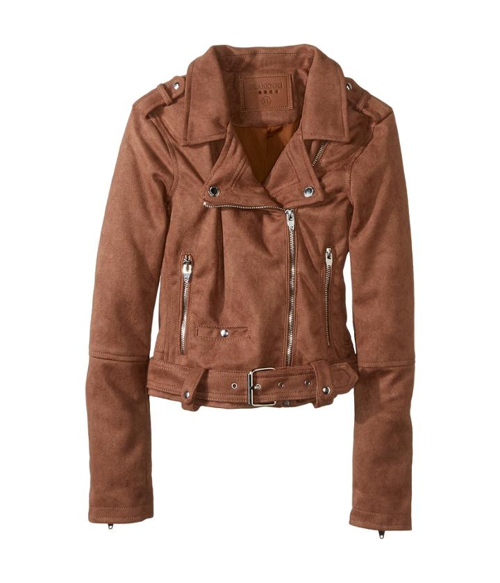 Blank Nyc Kids - Faux Suede Moto Jacket In Coffee Bean