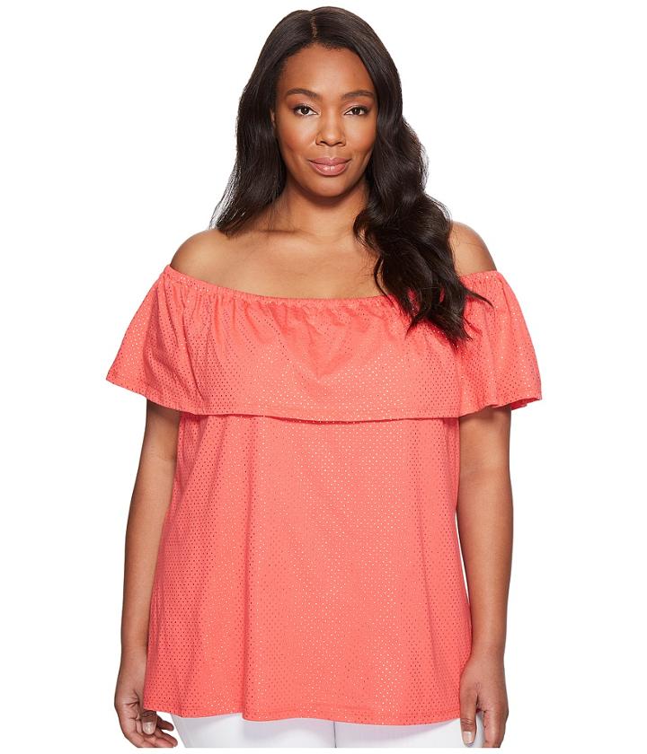 Michael Michael Kors - Plus Size Off Shoulder Flounce Top