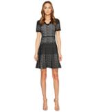 Yigal Azrou  L - Snakeskin Jacquard V-neck Dress