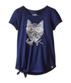 Lucky Brand Kids - Short Sleeve Tee With Owl Screen And Tie At Bottom