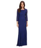Adrianna Papell - 3/4 Sleeve Lace Gown W/ Godet Skirt