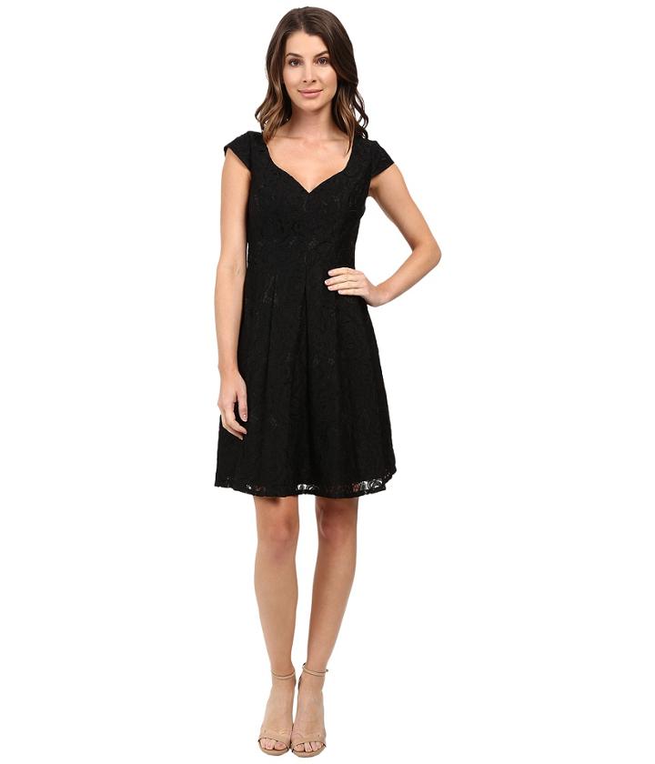 Adrianna Papell - Seamed Juliet Lace Fit And Flare Dress