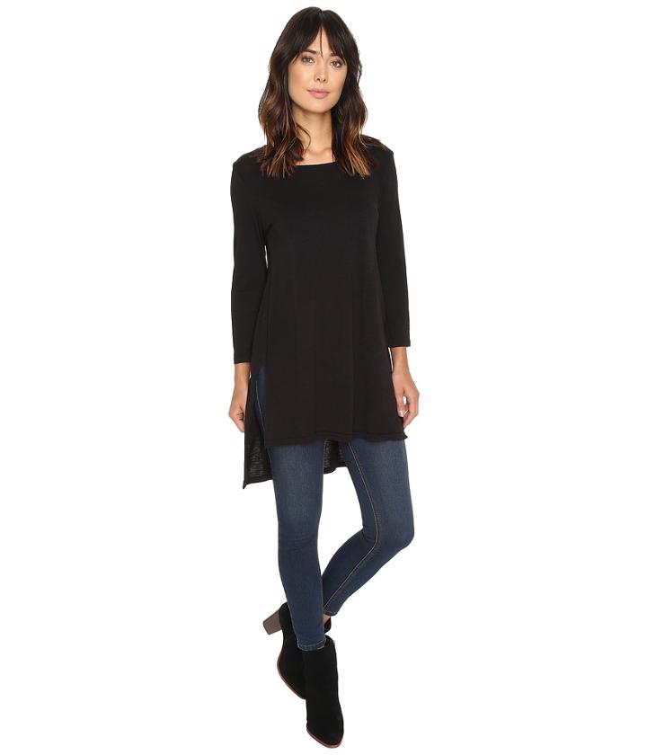 Michael Stars - Cotton Supima Slub Scoop Neck Tunic W/ Side Slits