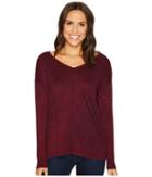 Three Dots - Refine Jersey Rocker Wash Drop Sleeve V-neck Top