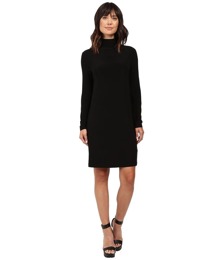 Kamalikulture By Norma Kamali - Long Sleeve Turtleneck Dress To Knee