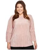 Vince Camuto Specialty Size - Plus Size Pleated Knit Bell Sleeve Blouse