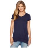 Mod-o-doc - Soft Crinkle Jersey Wrap Around Lace Inset Short Sleeve T-shirt