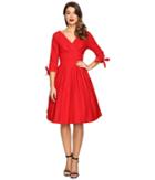 Unique Vintage - 1950s Style 3/4 Sleeve Diana Swing Dress