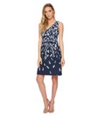 Adrianna Papell - Fluttering Beauty Printed Knit Crepe Fit And Flare