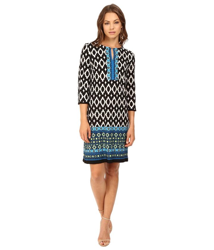 Christin Michaels - Sheila Multi Print Keyhole Dress