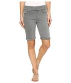 Liverpool - Sienna Pull-on Bermuda With Rolled-cuff In Pigment Dyed Slub Stretch Twill In Sharkskin