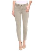 Liverpool - Avery Crop Released Hem In Pigment Dyed Slub Stretch Twill In Pure Cashmere