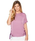 Vince Camuto - Short Sleeve Side Drawstring Rumple Blouse