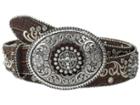 Ariat Embroidered And Studded Belt W/ Large Oval Buckle