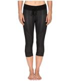 Zobha - Capris W/ Faggoting Trim Paneling Rib Waistband