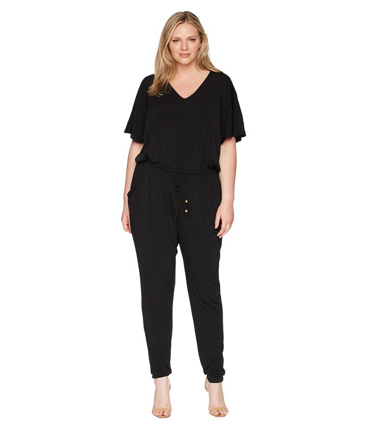 Michael Michael Kors - Plus Size V-neck Flutter Sleeve Jumpsuit