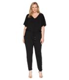 Michael Michael Kors - Plus Size V-neck Flutter Sleeve Jumpsuit