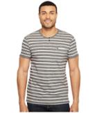 Calvin Klein Jeans - Ecru Stripe Slit Neck Tee
