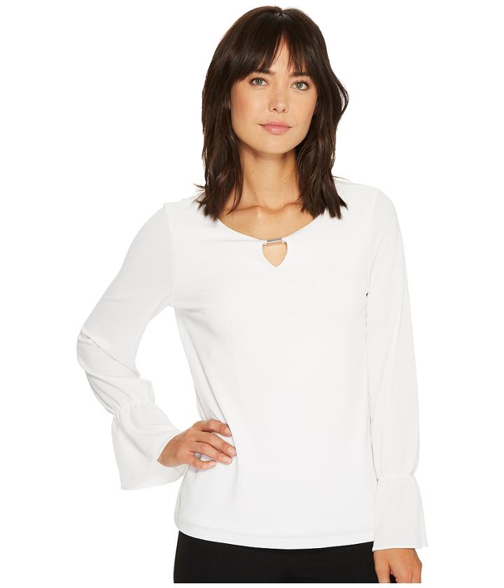 Calvin Klein - Long Sleeve Top With Flare Sleeve And Hardware