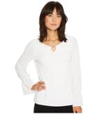 Calvin Klein - Long Sleeve Top With Flare Sleeve And Hardware