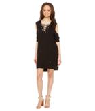 Blank Nyc - Sweatshirt Dress With Lace Detailing In Cold Shoulder