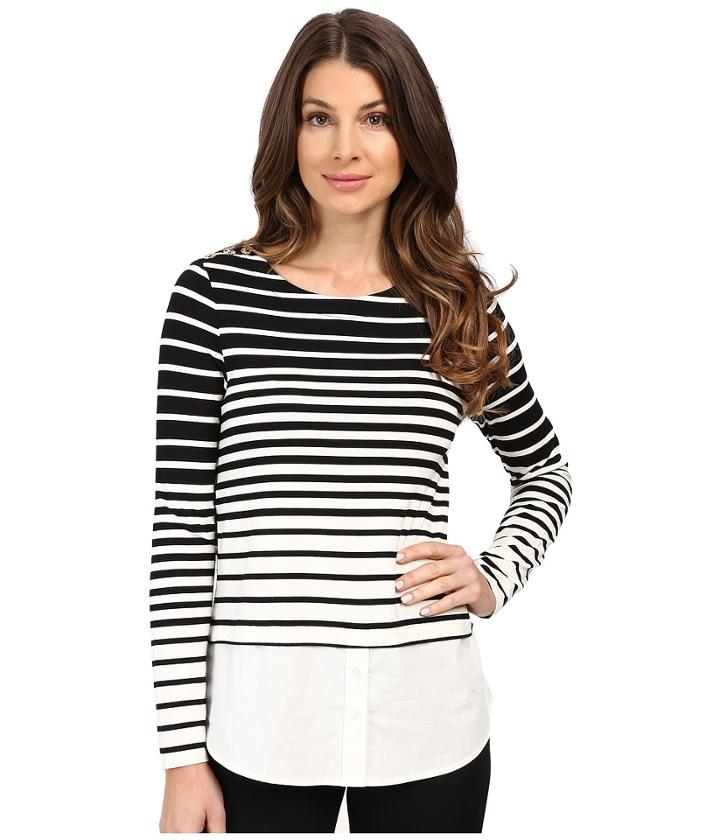 Calvin Klein - Vargiated Stripe Twofer Top