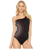 Laundry By Shelli Segal - Embroidered One Shoulder One-piece Swimsuit