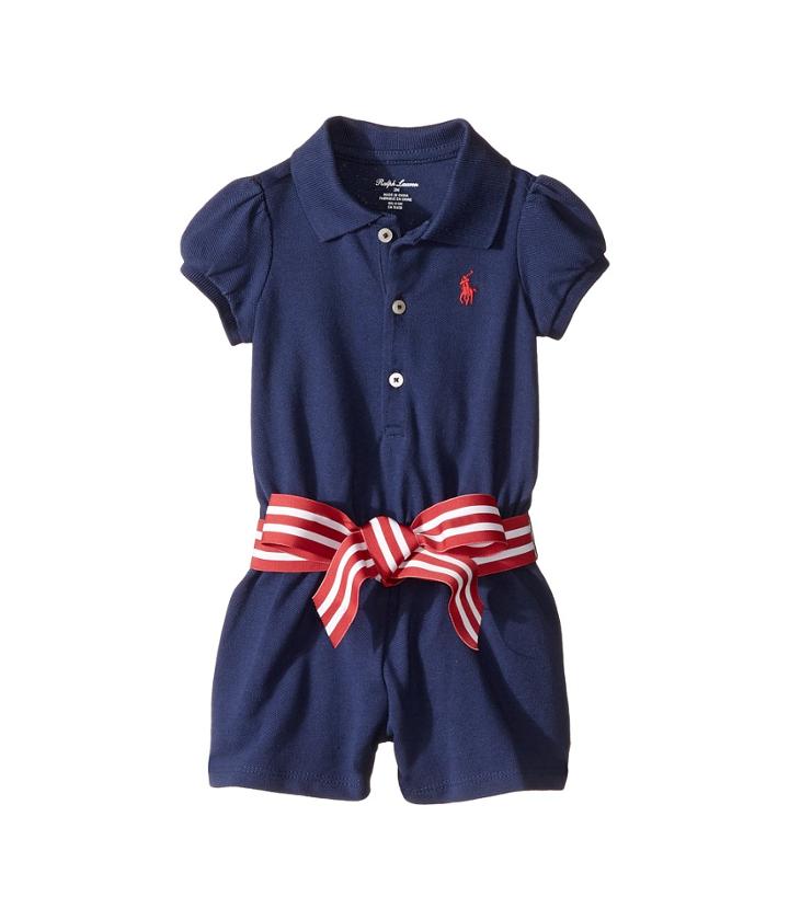 Ralph Lauren Baby - Stretch Mesh Polo Romper