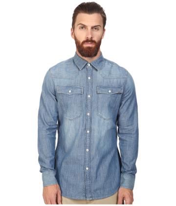 G-star - 3301 Long Sleeve Shirt In Lightweight Boll Denim