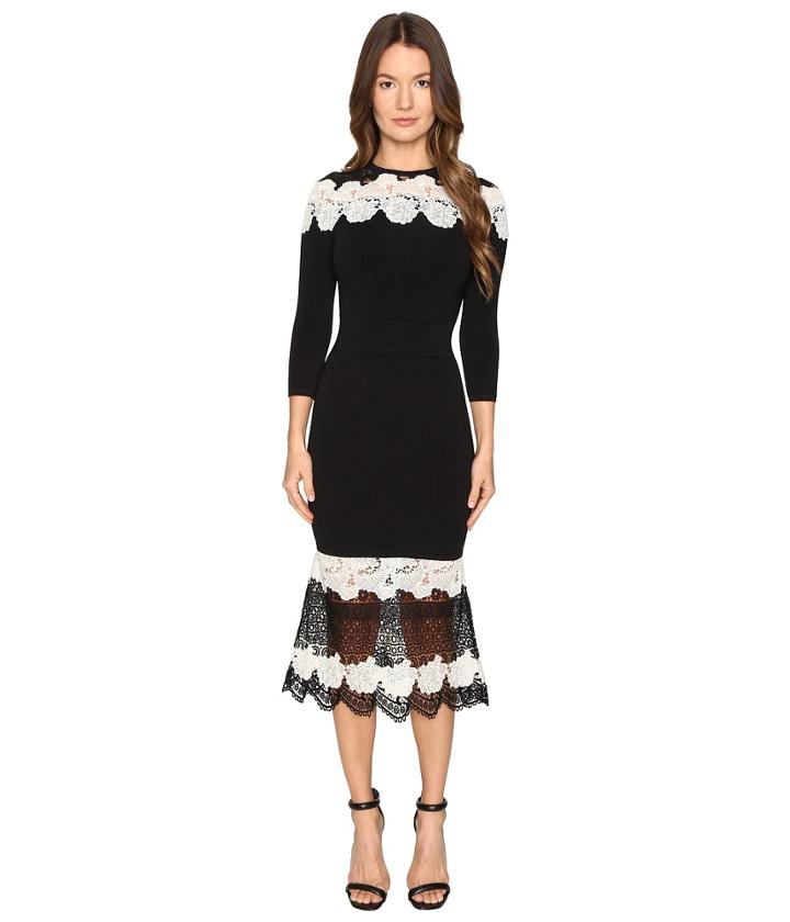 Yigal Azrou  L - Mod Lace Combo Knit Dress
