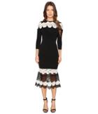Yigal Azrou  L - Mod Lace Combo Knit Dress