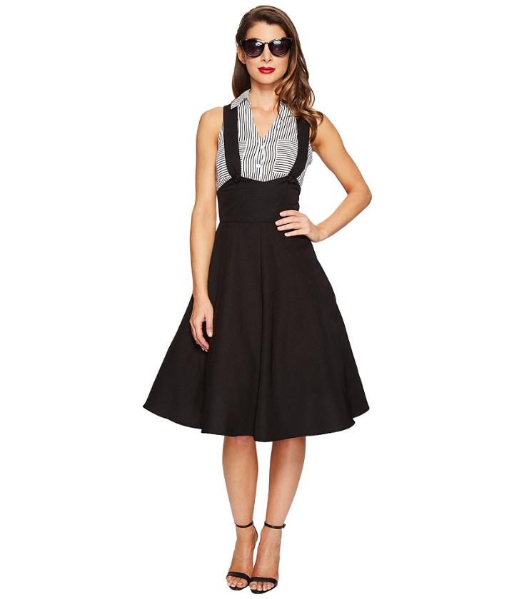 Unique Vintage - Maria Suspender Skirt