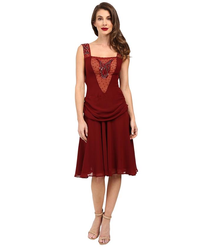Unique Vintage - Chiffon Draping Flapper La Plante Dress