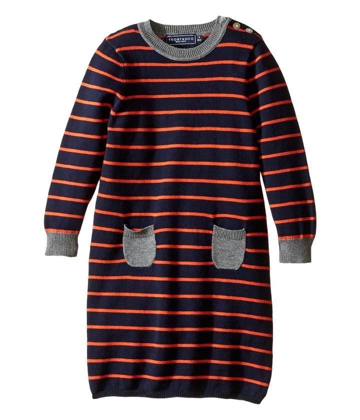 Toobydoo - Orange Stripe Sweater Dress
