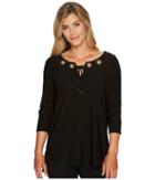 Tribal - Travel Pack And Go 3/4 Sleeve Top W/ Eyelet Detail