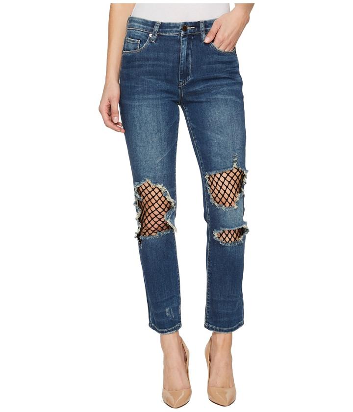 Blank Nyc - High-rise Crop Straight Leg With Mesh Backed Rips In Happy Dust