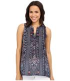 Dylan By True Grit - True Tribal Sleeveless Banded Collar Tunic Blouse