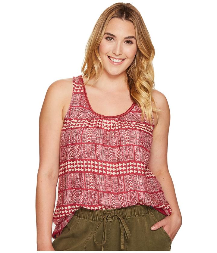 Lucky Brand - Plus Size Red Geo Tank Top