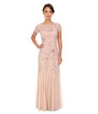 Adrianna Papell Floral Beaded Godet Gown