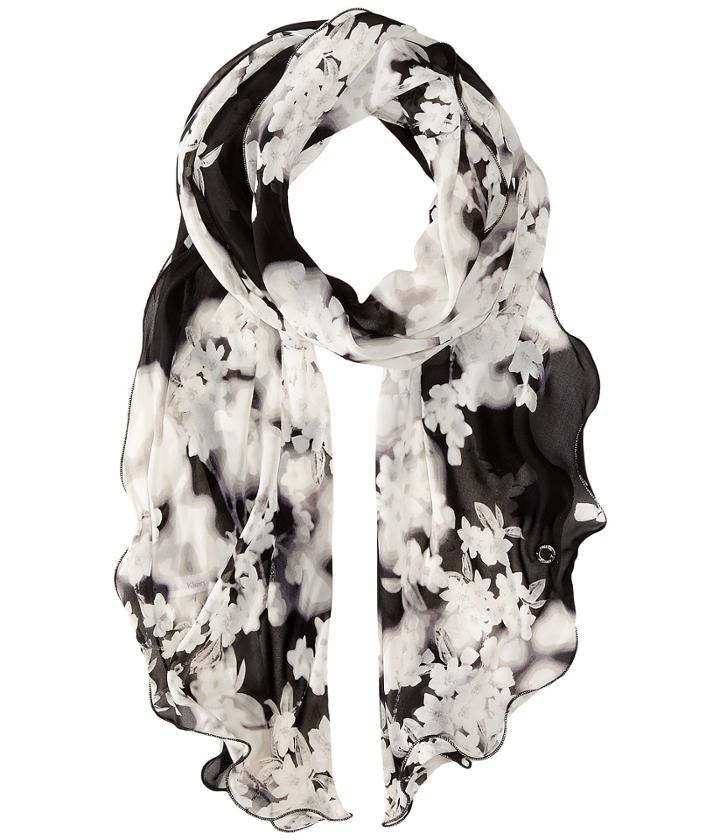 Calvin Klein - Tonal Floral Ruffle Scarf