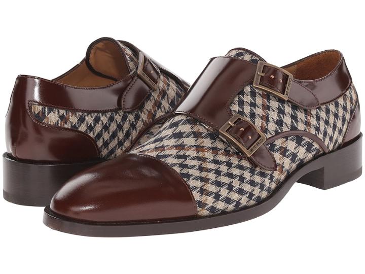 Etro - Houndstooth And Leather Double Monk