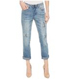 Tribal - 25 Stretch Ripped And Repaired Five-pocket Boyfriend Pants In Vintage