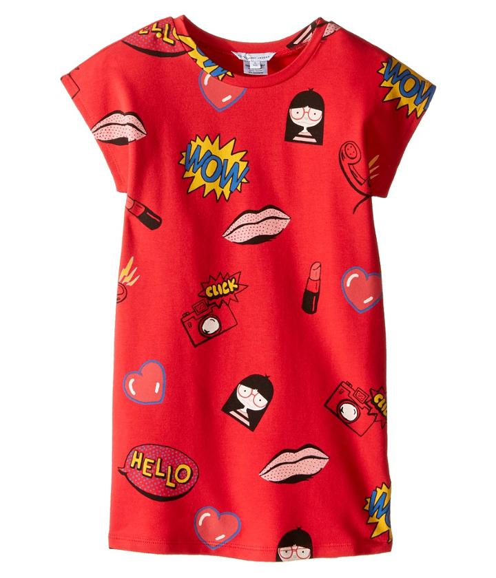 Little Marc Jacobs - Short Sleeve Fancy Illustration Dress
