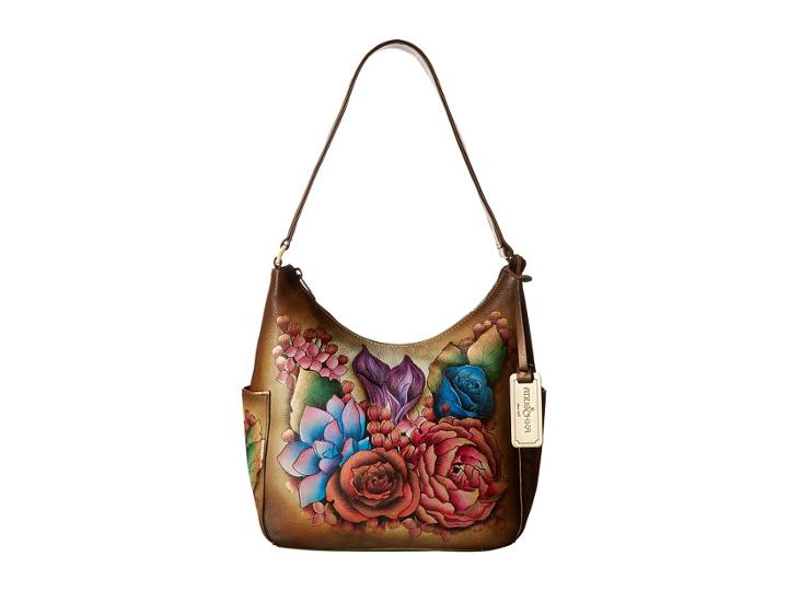 Anuschka Handbags - 382 Classic Hobo With Side Pockets
