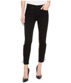 Liverpool - Alyssa Crop With Side Ankle Lace-up In Stretch Denim In Black Rinse