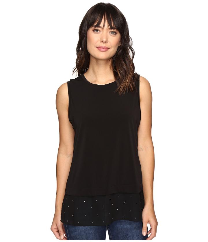 Michael Michael Kors - Stud Short Sleeve Crew Woven Mix