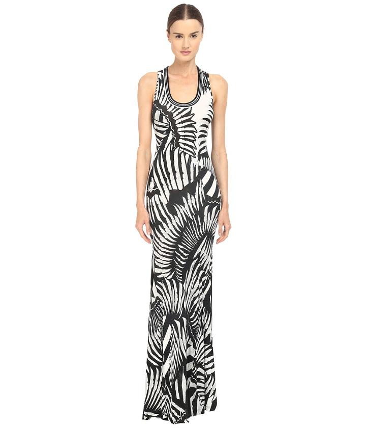 Just Cavalli - Kraken Print Sleeveless Maxi Jersey Dress