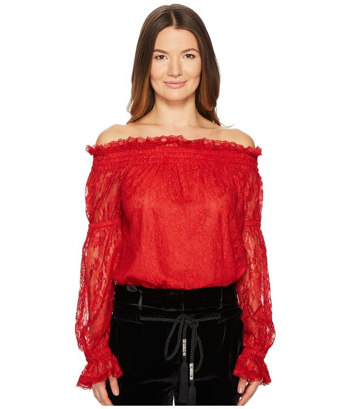 The Kooples - Lace Top With Bare Shoulders
