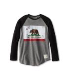 The Original Retro Brand Kids - California Flag Raglan Long Sleeve Baseball Tee