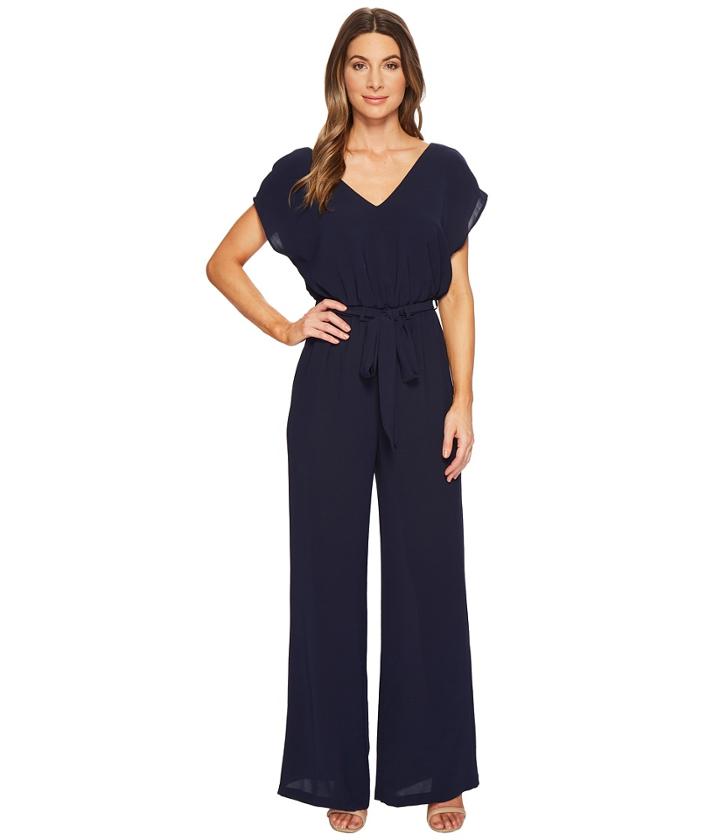 Adrianna Papell - Gauzy Crepe Belted Jumpsuit